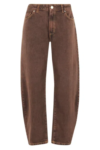 FEDERICA TOSI BALLOON JEANS WITH CONTRAST STITCHING AND RELAXED FIT