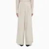 FEDERICA TOSI FEDERICA TOSI | BAMBOO-COLOURED WIDE TROUSERS WITH MICRO SEQUINS