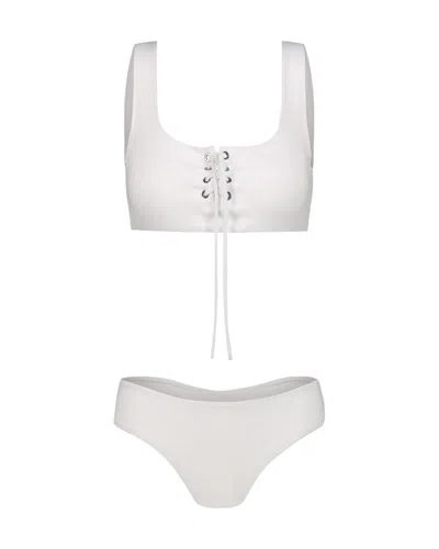 Federica Tosi Bandeau White Bikini In Bianco