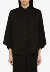 Federica Tosi Drop-shoulder Fit Long Sleeved Shirt In Black