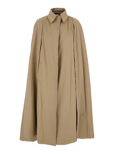 Federica Tosi Beige Cape With Collar