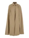 Federica Tosi Beige Cape With Collar In Beige