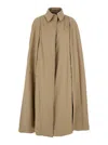 Federica Tosi Beige Cape With Collar In Beige