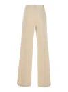 Federica Tosi Beige Palazzo Pants With Pences On The Front In Tech Fabric Woman In Beige