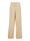 Federica Tosi Tech Fabric Beige Pants With All-over Applied Sequins In Beige