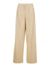 Federica Tosi Tech Fabric Beige Pants With All-over Applied Sequins In Beige