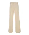 Federica Tosi Beige Palazzo Pants With Pences On The Front In Tech Fabric Woman In Nude