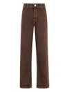 Federica Tosi Jeans Carry Over 5 Tasche In Brown