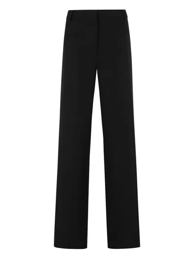 Federica Tosi Belt-loops Straight-leg Trousers In Black