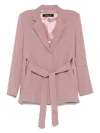 Federica Tosi Belted Split Blazer With Shoulder Straps In Multicolor