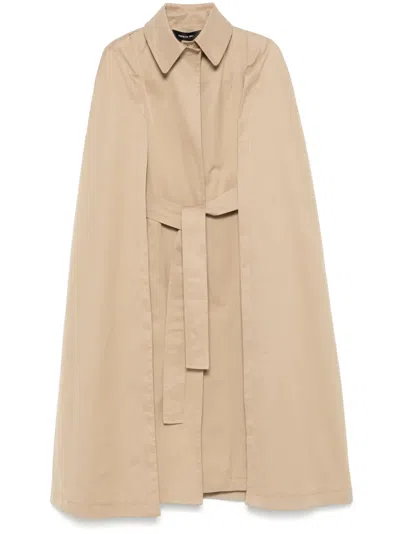 Federica Tosi Belted Cape In Neutrals