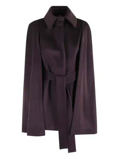 Federica Tosi Belted Cape In Purple