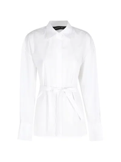 Federica Tosi Belted Open-back Shirt In White
