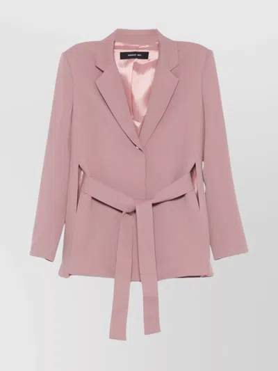 Federica Tosi Belted Split Blazer With Shoulder Straps In Multicolor