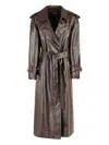 Federica Tosi Trench Pelle Metallo In Brown