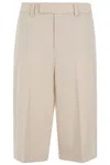 Federica Tosi Culotte Bermuda Shorts In Nude