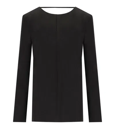 FEDERICA TOSI FEDERICA TOSI BLACK CADY BLOUSE