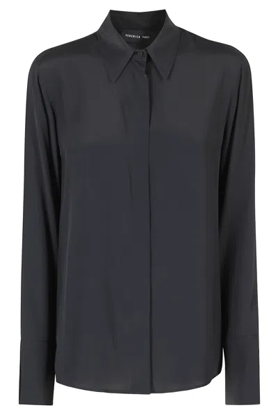 Federica Tosi Black Classic Hidden Button Placket Shirt