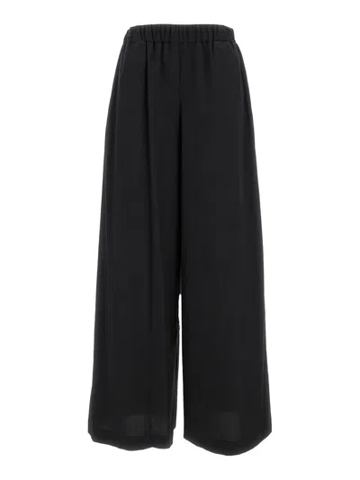 FEDERICA TOSI BLACK ELASTIC HIGH-WAISTED PANTS IN STRETCH COTTON WOMAN