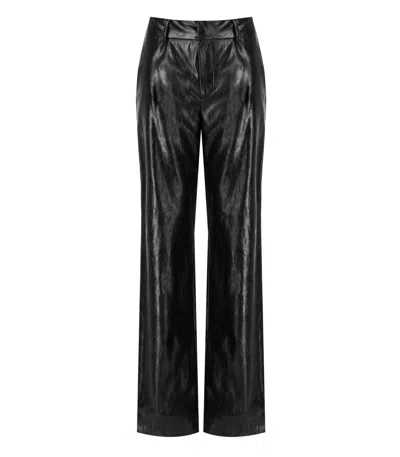 FEDERICA TOSI BLACK LEATHER EFFECT PANTS