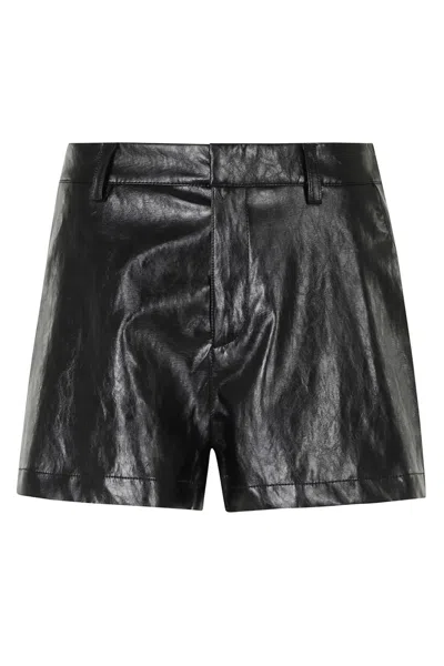 Federica Tosi Black Leather Metal Trim Polyurethane Shorts