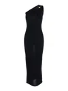 Federica Tosi Black Long Dress With Jewel Detail On The Front In Black