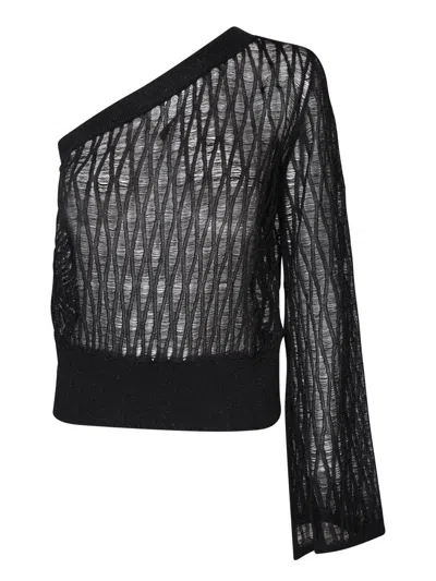 Federica Tosi Black One-shoulder Knit Sweater