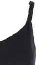 Federica Tosi Black Top With Curled Shoulder Strap In Black