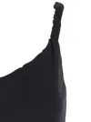 Federica Tosi Black Top With Curled Shoulder Strap In Black