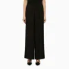 Federica Tosi Full Length Wide Leg Trousers In Viscose In Black