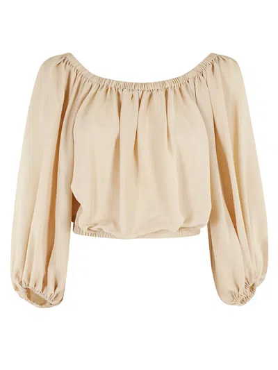 Federica Tosi Blouse With Square Neckline In Neutral