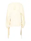Federica Tosi Blusa A Cappa Misto Seta Con Sciarpina E Lacci Shirts White In White