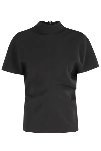 Federica Tosi Blusa Cady Collo Alto In Black