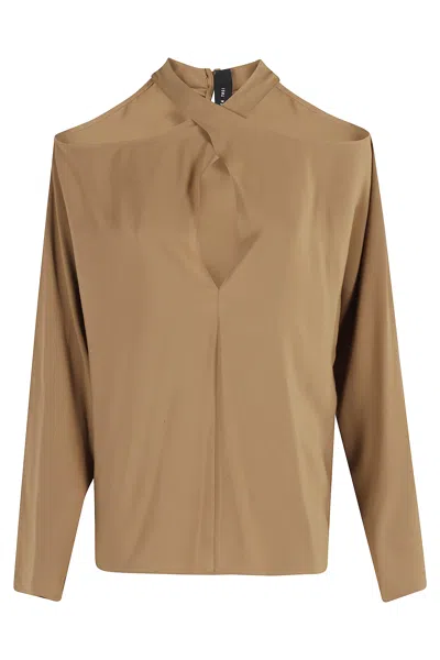 Federica Tosi Blusa Collo Intrecciato In Brown