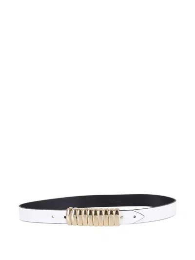 Federica Tosi Bold Metallic-detail Belt In White