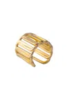 Federica Tosi Bold Square Interlocking Ring In 18k Gold-plated Bronze In Gold