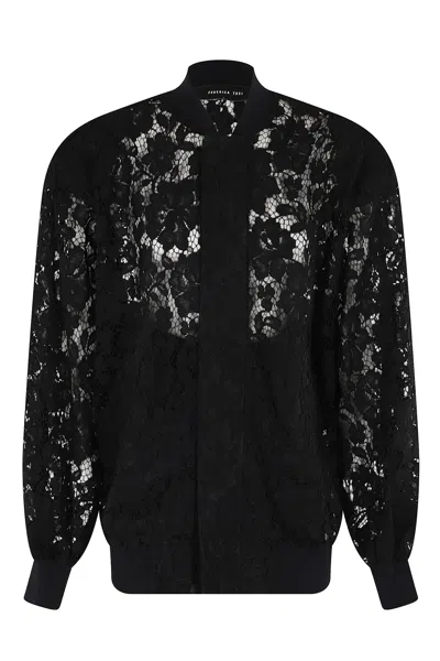 Federica Tosi Bomber In Pizzo In Black