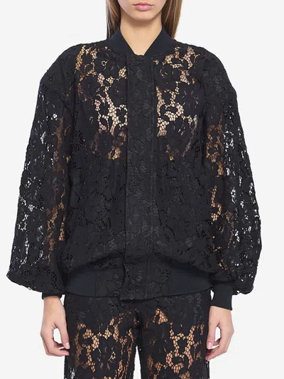 Federica Tosi Lace Bomber Jacket In Black