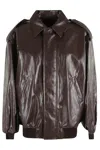 Federica Tosi Bomber Pelle Metallo In Brown