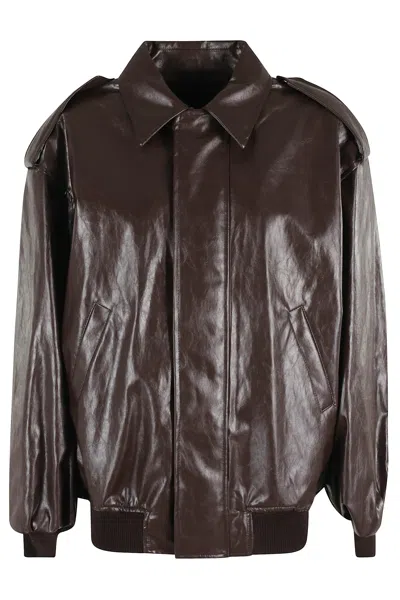 FEDERICA TOSI BOMBER PELLE METALLO