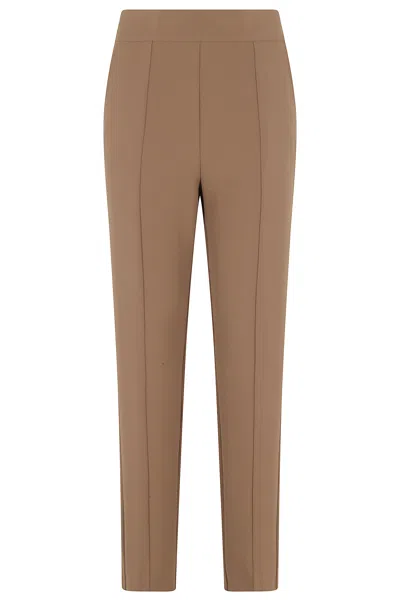 Federica Tosi Brown Cady Carrot Concealed-zipper Polyester Formal Pants