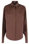 Federica Tosi Brown Cotton Canvas Oversized Shirt