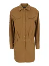 Federica Tosi Brown Dress With Patch Pockets On The Chest And Belt Loops At The Waist In Brown