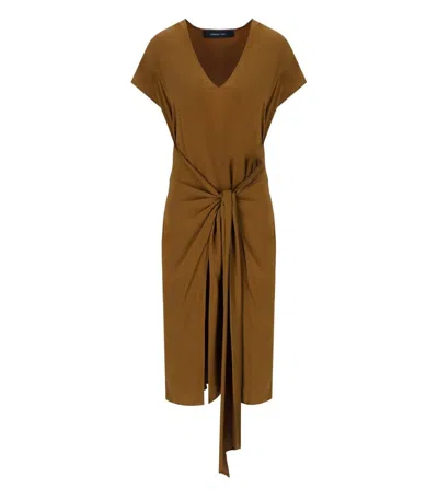 FEDERICA TOSI FEDERICA TOSI BROWN DRESS WITH KNOT