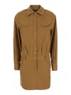 Federica Tosi Brown Dress With Patch Pockets On The Chest And Belt Loops At The Waist In Brown