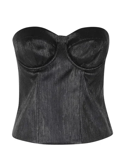Federica Tosi Top Bustier Rafia In Black