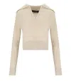 Federica Tosi Polo Pull Sweater With Classic Collar And Ribbed Hem In Neutral