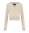 Federica Tosi Polo Pull Sweater With Classic Collar And Ribbed Hem In Neutral
