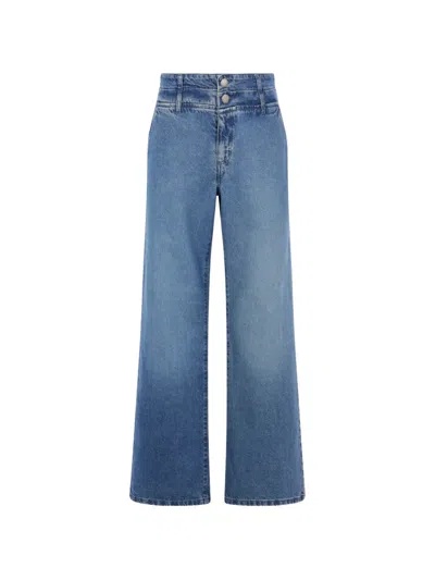 Federica Tosi Button Denim Jeans In Blue