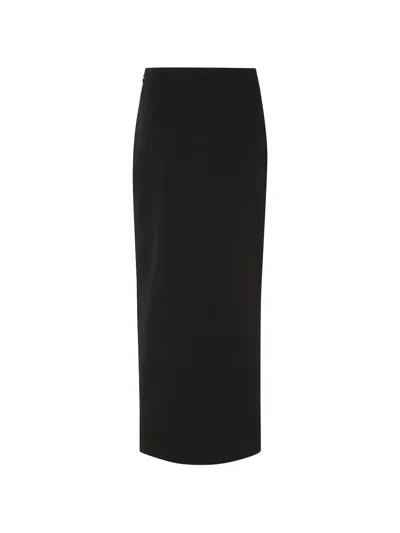 Federica Tosi Cady Front-slit Midi Skirt In Black